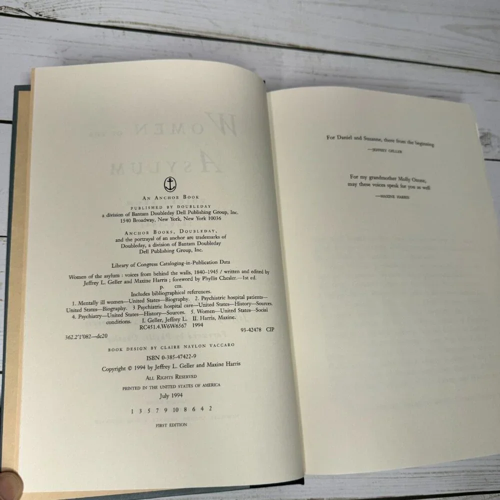 Women of the Asylum First Edition Hardcover Jeffrey Geller Maxine‎ Harris 1994